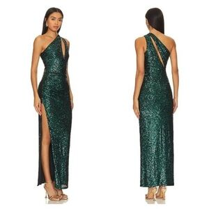 REVOLVE Green Sequin Prom Dress